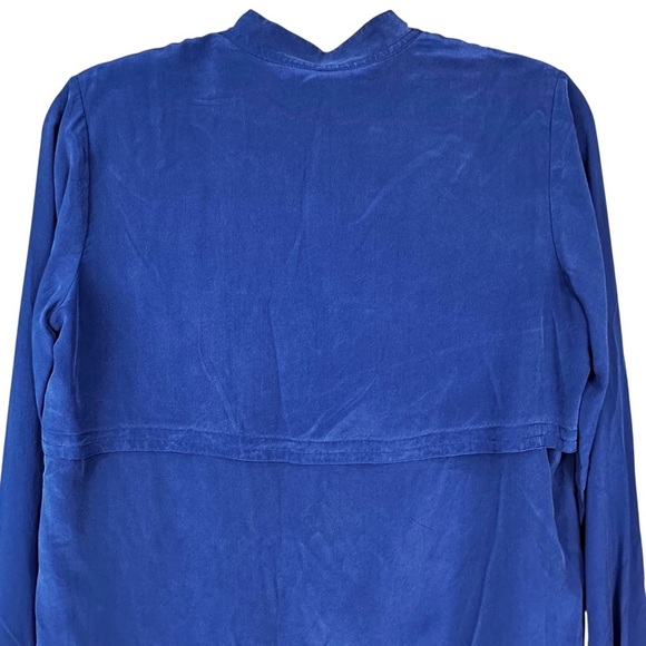 Vince 100% Silk Long Sleeve Blue Blouse | Size S - Picture 4 of 10